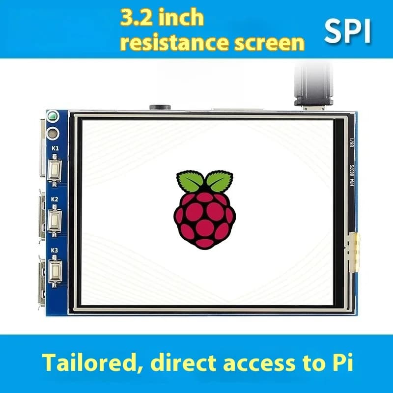 Schermo a palmo con display LCD touch screen Raspberry Pi Generation 4 3b+ da 3,2′′