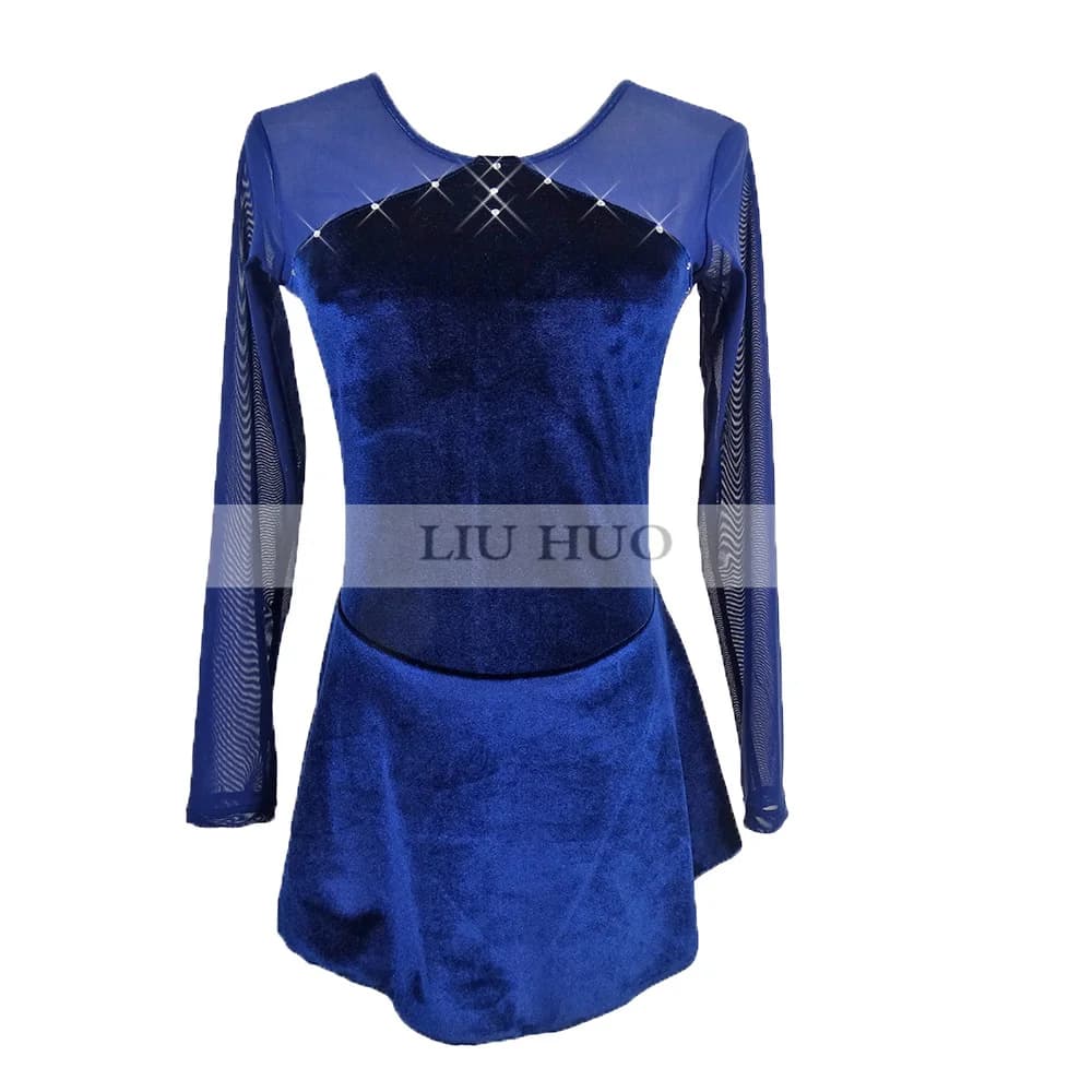 LIUHUO Donna Ragazza Pattinaggio di Figura sul Ghiaccio Vestito Concorso Prestazioni Costume Danza Body Roller Adulto Adolescente Balletto Velluto Primario