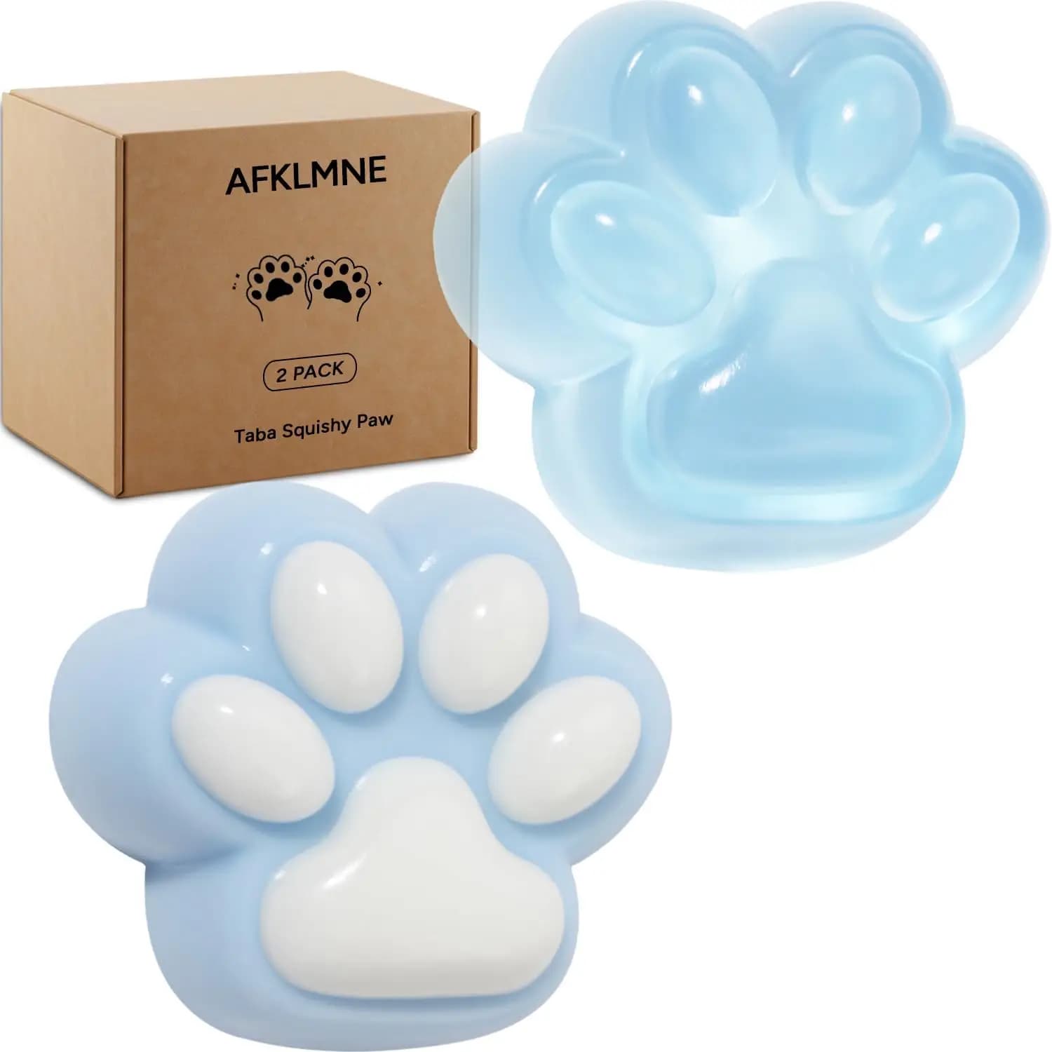 Set di 2 Giocattoli Sensoriali Taba Squishy a Forma di Zampa di Gatto per Adulti, Giocattoli Antistress Morbidi e Carini