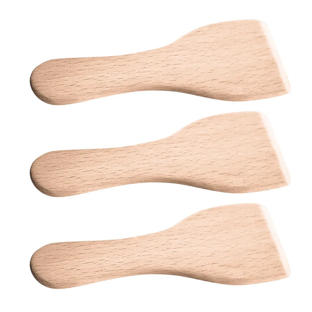 3Pcs Multi-Function Cream Spatula Wood Pizza Spatula Wear-Resistant Baking Scraper Practical Gift for Baking Friends Smooth