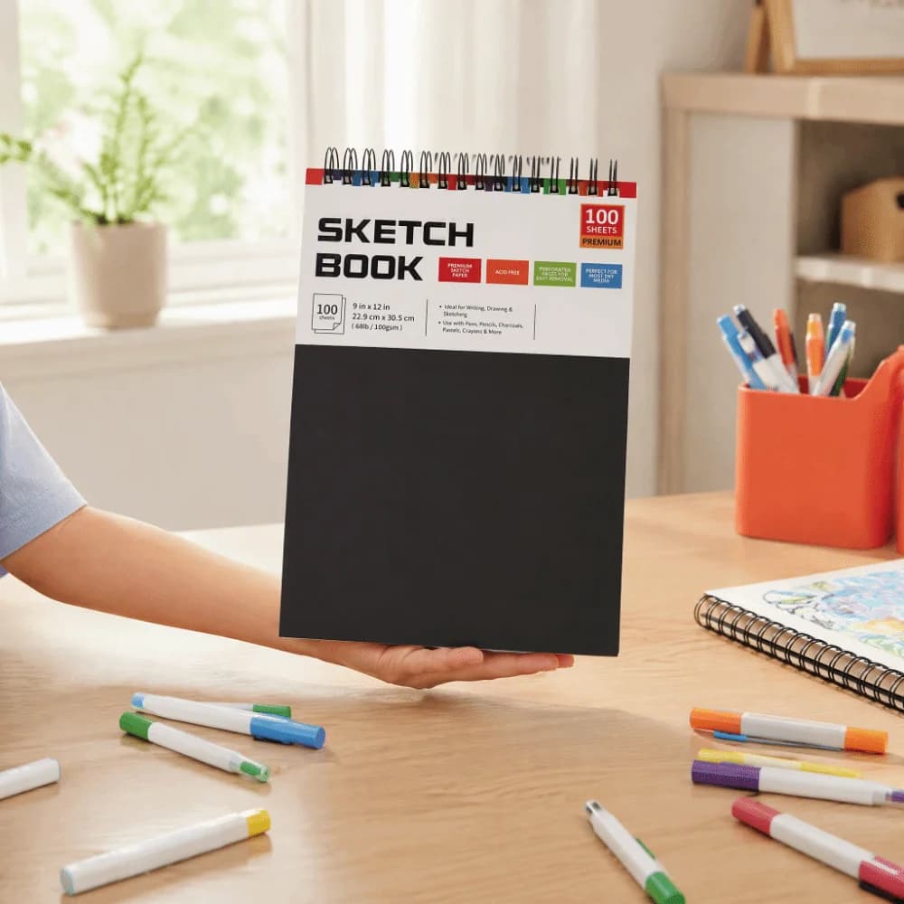 New Top Spiral Binding A4 Sketchbook Hardcover 100 Sheets Drawing Paper Pad Blank Paper 100gsm Sketch Pad Sketch