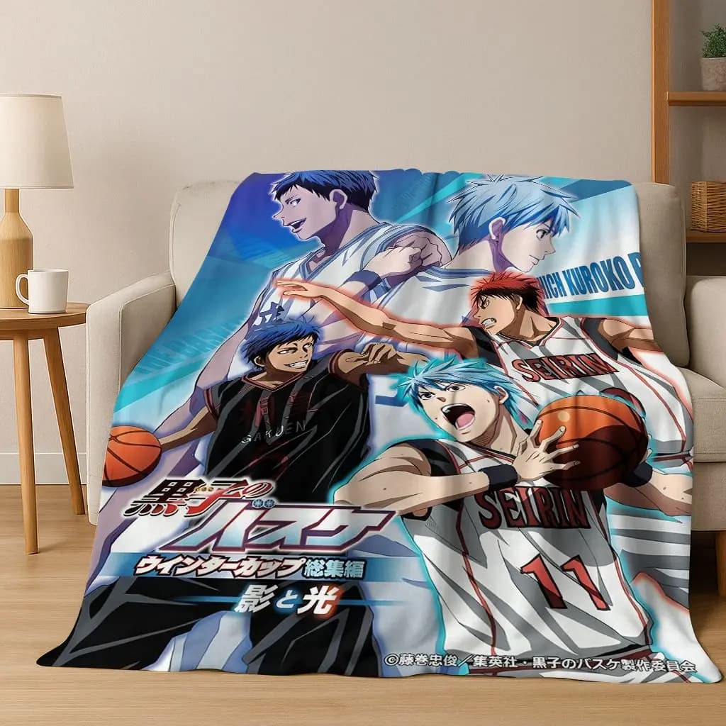 Coperta in flanella artistica di cartone animato di basket di Anime Kuroko, coperta morbida e accogliente per la casa, camera da letto, divano letto, copertura da picnic, regalo per bambini