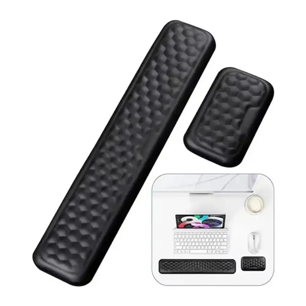 Set di 2 Tappetini Ergonomici per Mouse con Supporto per Polso a Lento Ritorno, Base Antiscivolo in PU, Impermeabili e Creativi