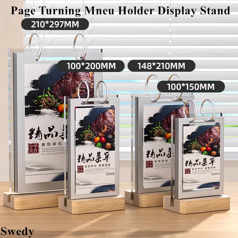 A6 148x105mm Supporto per cartello in acrilico a forma di T Espositore Porta carte per etichette per prezzi Menu da tavolo per ristorante Porta carta