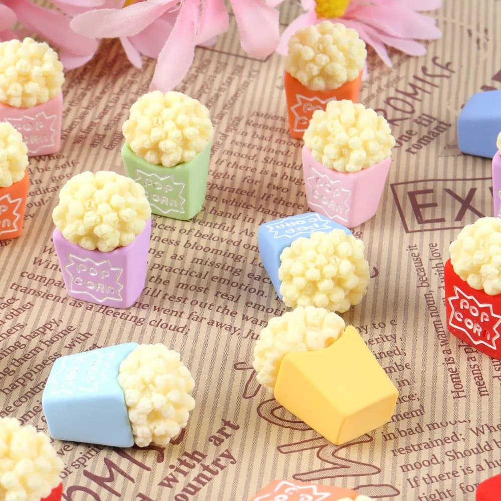 10 pezzi di simulazione popcorn casa delle bambole in miniatura gioco di cibo simulazione mini popcorn modello alimentare in resina accessori per bambole giocattoli