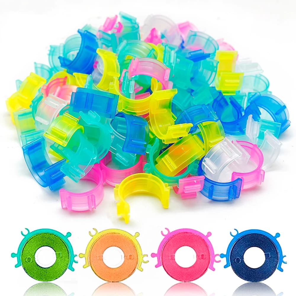 Clip per bobina da cucito con clip per bobina in plastica da 100 pezzi con funzione di bloccaggio del filo, adatta a tutte le dimensioni di bobine popolari, parti e strumenti per cucire