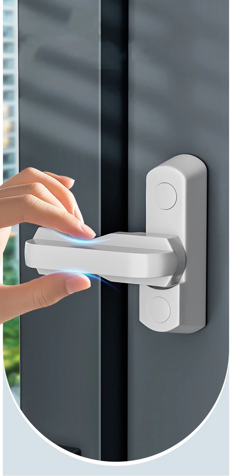 Serrature a T in Plastica+Acciaio Inox+Lega di Zinco UPVC, Chiusura di Sicurezza per Finestre e Porte, Maniglia a Leva con Chiusura di Sicurezza per Bambini