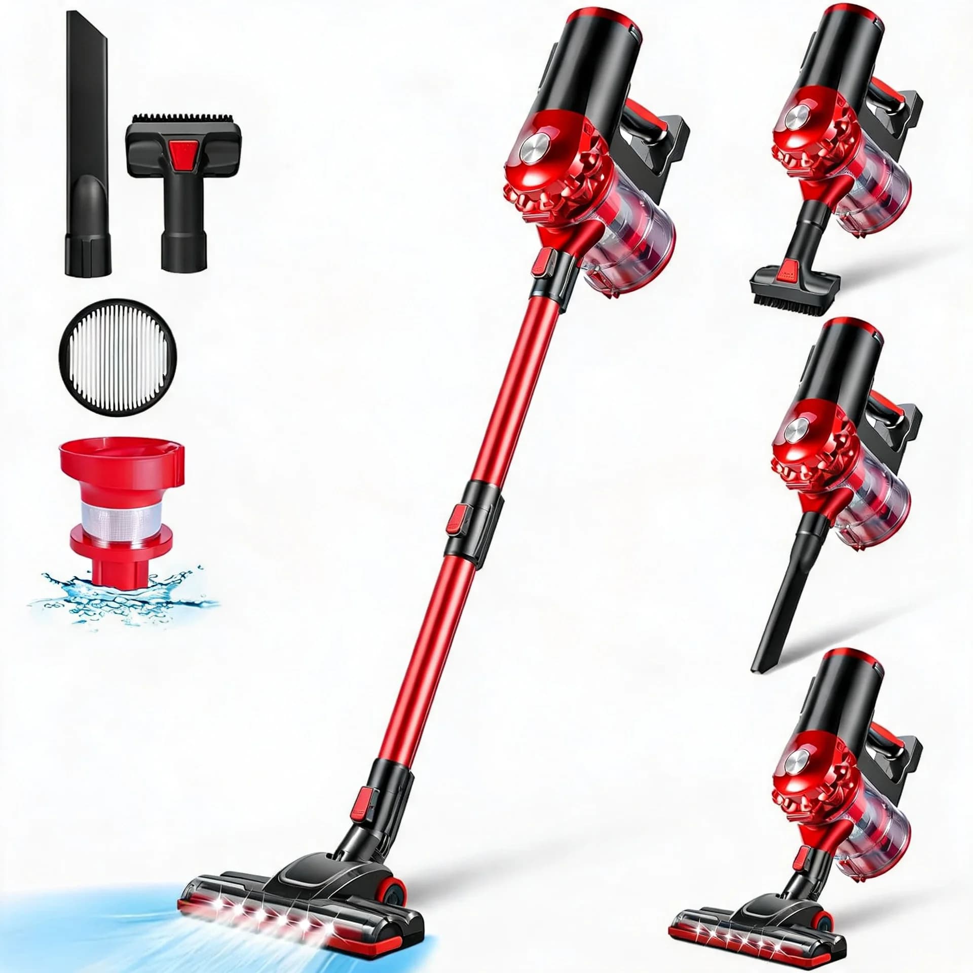 Stick Vacuum Cleaner High-Quality Plastic Powerful Suction Lightweight All Seasons Universal Classic