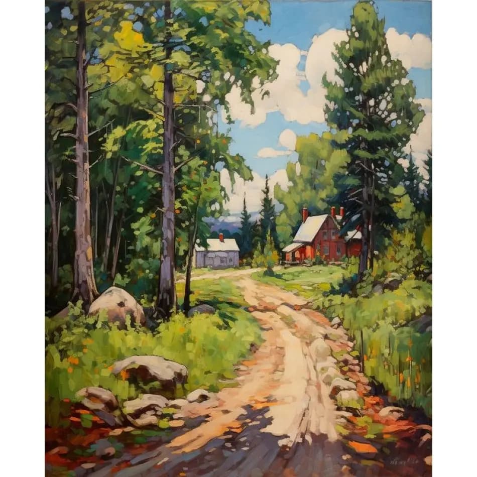 RUOPOTY Forest Path 5d Diamond Painting Handicraft Art Diamond Art Embroidery Landscape Full Round Paint By Diamonds For Adults