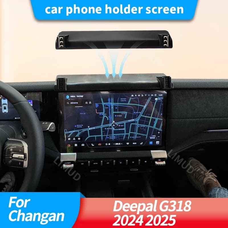 Supporto per telefono da auto per schermo di navigazione Changan Deepal G318 2024 2025, staffa di fissaggio, caricatore wireless, accessori auto.