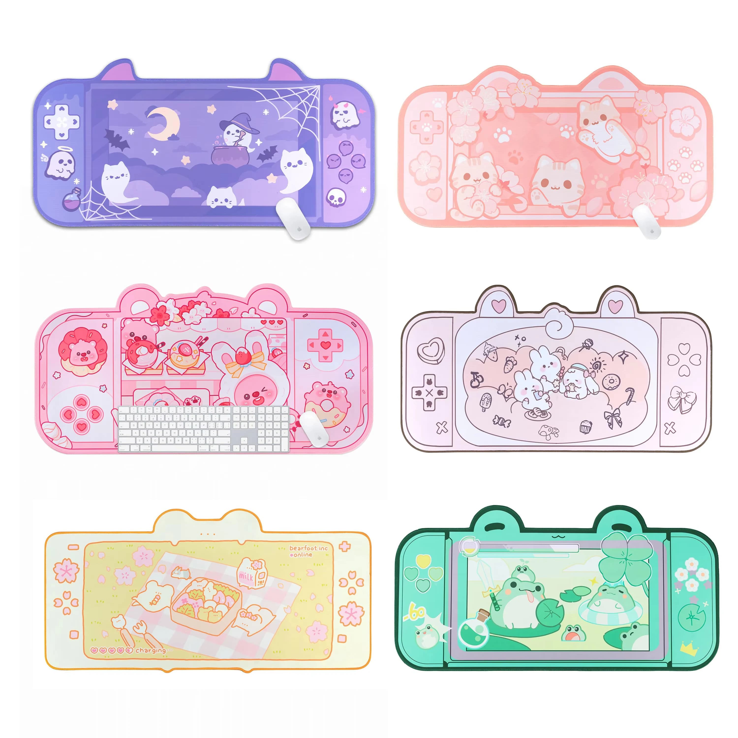 Animali Kawaii Tastiera da tavolo Tappetini per mouse Tappetino da gioco di grandi dimensioni Tappetino per mouse Interruttore PC Computer portatile Tavolo da ufficio Protezione per scrivania