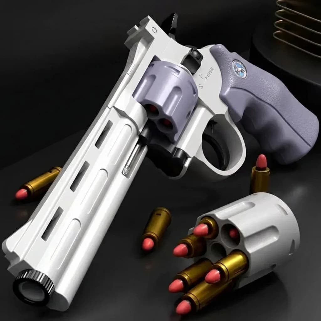 Soft Bullet Toy Gun ZP5 357 Revolver Automatic Mechanical Continuous Shooting Launcher CS Children Toy 19/23/28cm