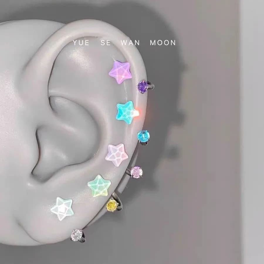 Star Mint Earrings Niche Design Women