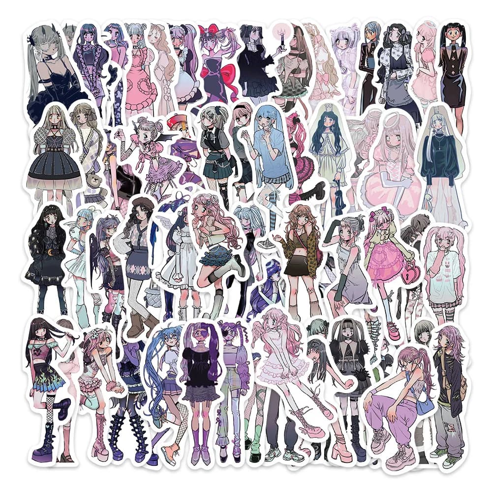 63 Korean-style Dimo Girl Stickers, Girl Phone Cases, Handbooks, Ipad And Laptop Decorative Stickers