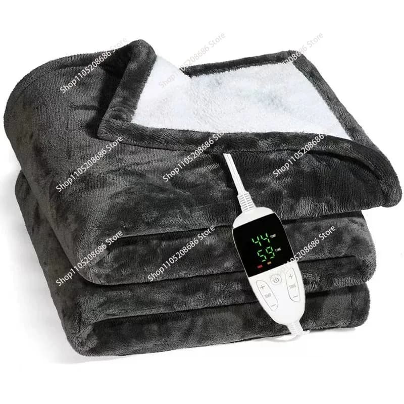 Coperte elettriche Coperta riscaldata in flanella e Sherpa, impostazioni di calore, funzione di spegnimento automatico del tempo, lavabile in lavatrice