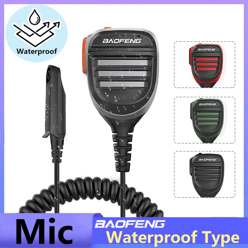 Baofeng Microfono UV68 Pro Max V2 Walkie Talkie Impermeabile PTT Altoparlante Mic per UV9R Pro UV S22 Pro V2 BF 9700 GT 3WP Ham Radio