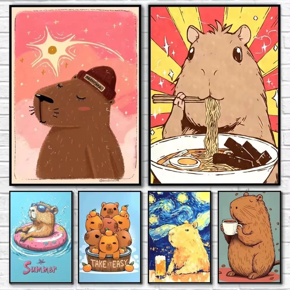 5D DIY Diamond Painting Kit Cute Capybara Paint by Numbers Art Full Drill Rhinestone Mosaic Wall Decor Craft Kit Home Gift
