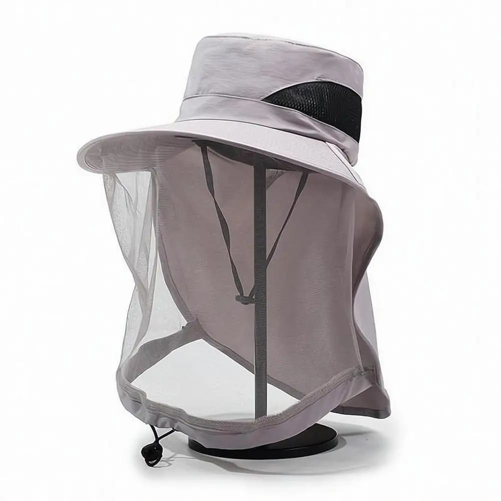 Anti-UV Sports Hat Fishing Insect Protective Cap Breathable Full-Mesh Head Net Hat Camping Hiking Hat Adjustable Hat Unisex