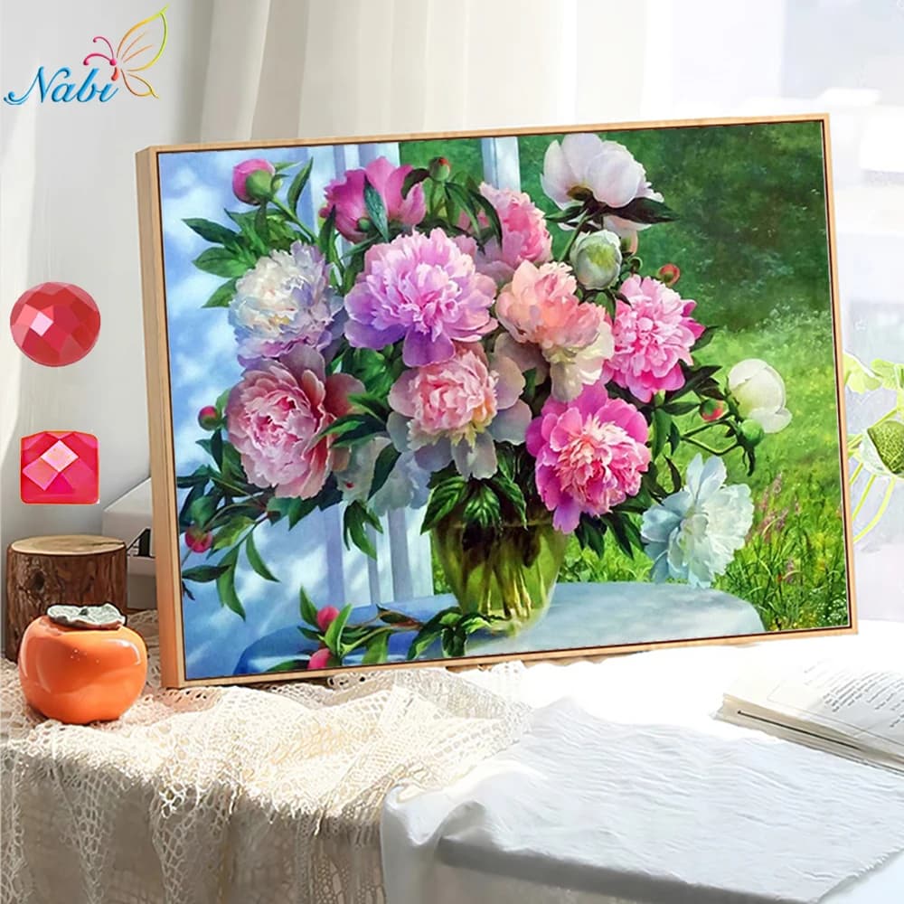 Diamant painting 5D DIY Diamond Embroidery Flowers Picture of Rhinestones Diamond Painting Cross Stitch Peony Needlework Gift