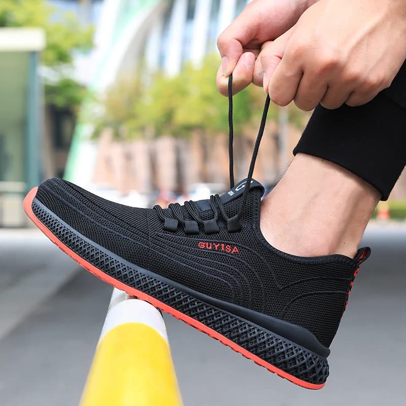Scarpe da lavoro da uomo con suole in gomma di sicurezza anti-schiacciamento e anti-perforazione per tutte le stagioni