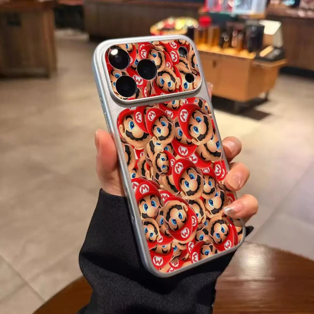 Super M-Marios Bros Electroplated Transparent Phone Case for iPhone 17 Air 16 E 15 14 Plus 13 12 Mini 11 Pro Max Silicone Cover