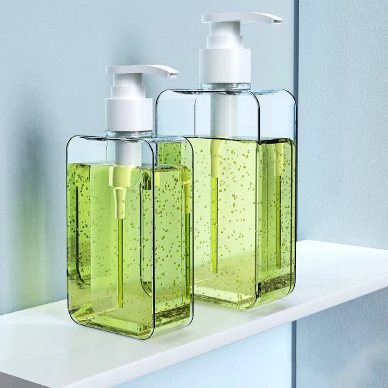 Flacone Dispenser Sapone Ingrosso, Contenitore Ricaricabile Vuoto per Shampoo Liquido e Gel Doccia, Bottiglie Vuote con Pompa per Bagno
