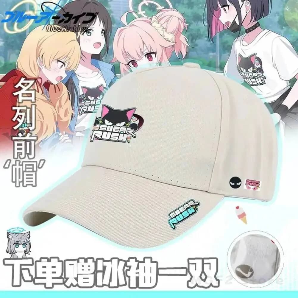 Sunaookami Shiroko Blue hat with duck beak visor, summer sun hat, baseball cap with cartoons, cosplay hat, birthday gift for girl