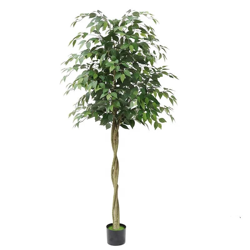 Plastic Ficus Artificial Green Tree Garden Decoration Banyan Plant