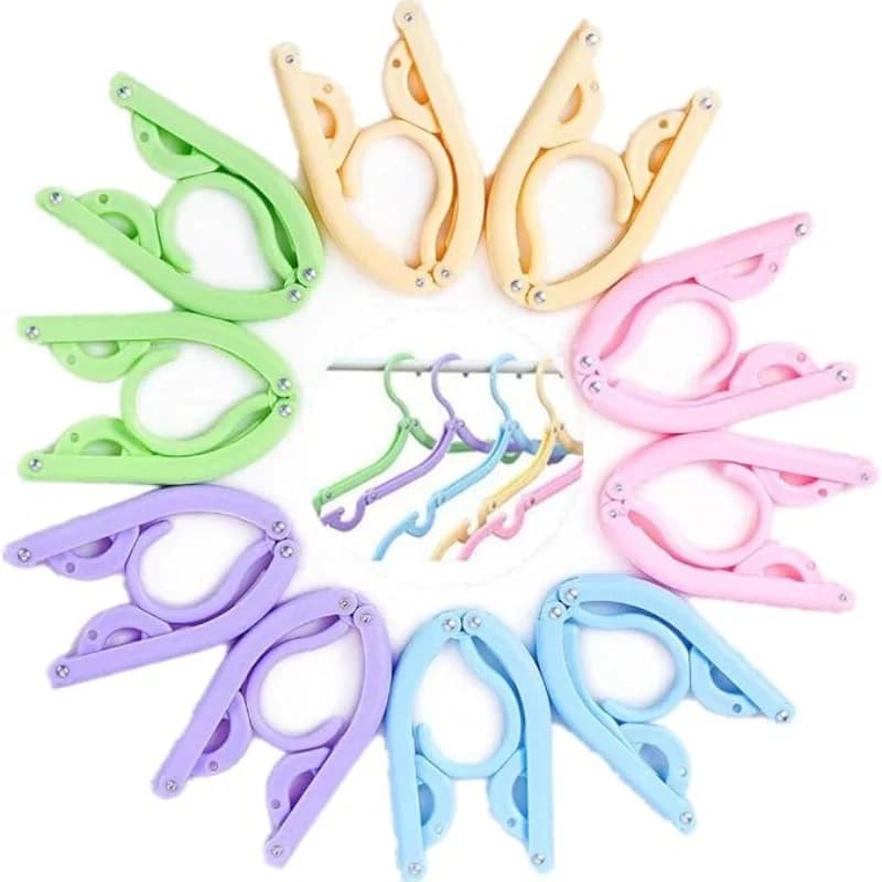 10 Pcs Travel Hangers Cruise Ship Essentials Accessories Portable Folding Clothes Hanger Foldable Drying Rack