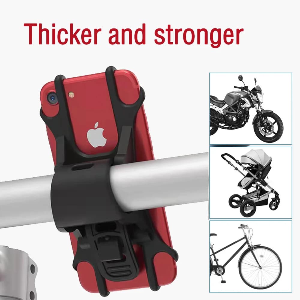 Nuovo tipo di supporto universale per telefono cellulare per bicicletta per telefono cellulare GPS Supporto per manubrio da ciclismo per bici da moto in silicone