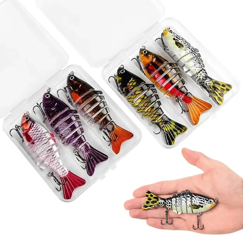 3 pz/scatola Wobbler Da Pesca Realistico 7 Segmenti Swimbait Crankbait Esca Dura Lento 10 cm/15g Isca Esche Artificiali Attrezzatura Da Pesca