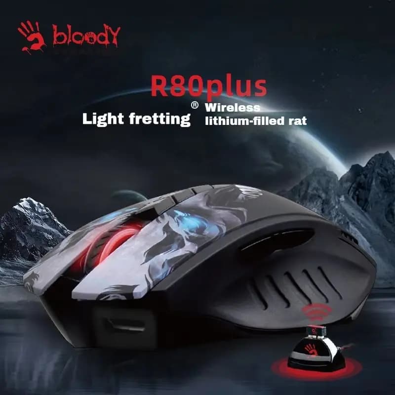 Bloody R80 Plus 2.4G Wireless Bluetooth Gaming Esports Mouse Dpi Regular Lol Gaming Laptop Pc Computer Game Mouse Boys Gift