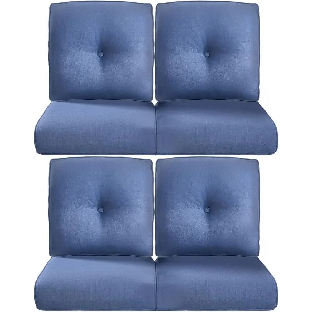 Set di 4 cuscini per sedie da esterno con schienale alto - Resistenti con cerniera, adatti per mobili da giardino, sedie da pranzo, sedie a dondolo, divanetti.