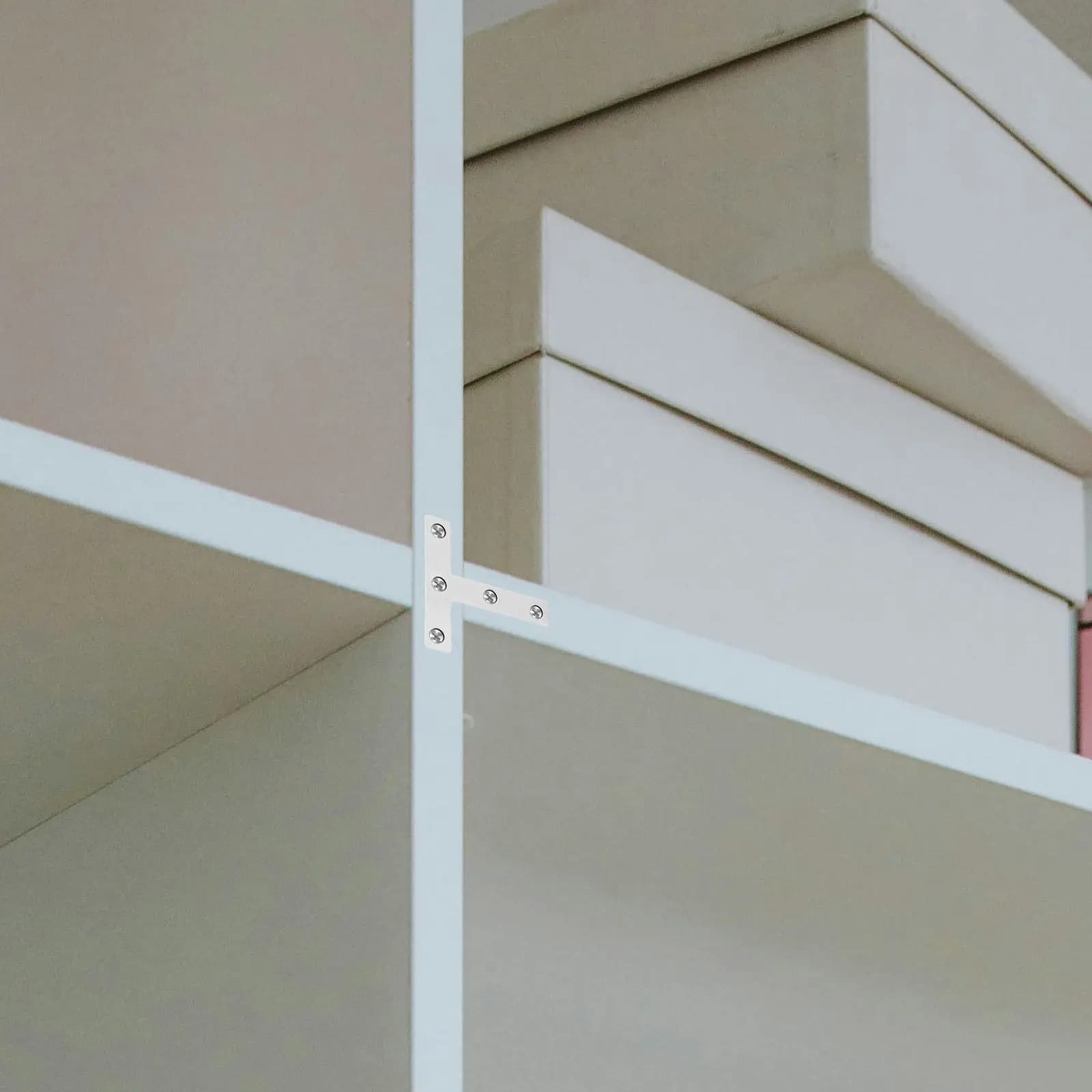 20Pcs T-Shape Stainless Steel Support Brackets Precision Engineered Fixing Plates for Table Legs Cabinets Shelves Door Frame