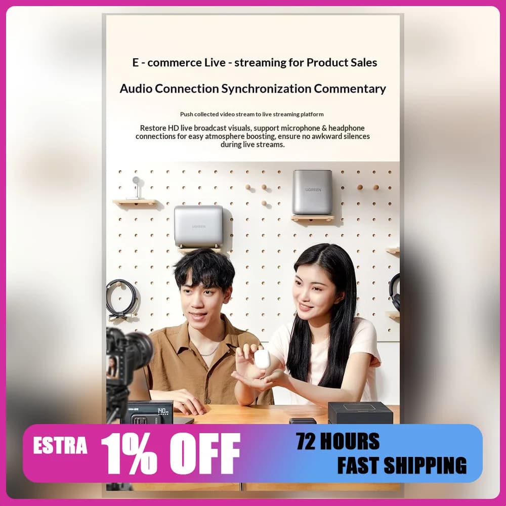 UGREEN 10937 4K HDMI Video Capture Card USB Capture Adapter for Camera Laptop Live Streaming Recording