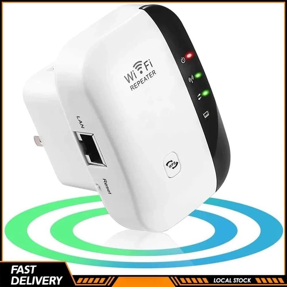New Upgrade 2.4GHz 300Mbps WiFi Range Extender Wireless Internet Repeater WIFI Extenders Signal Booster Home Full Coverage WiFi Amplifier 802.11N Band Up To Internet Range Booster With Integrated Antennas LAN Port