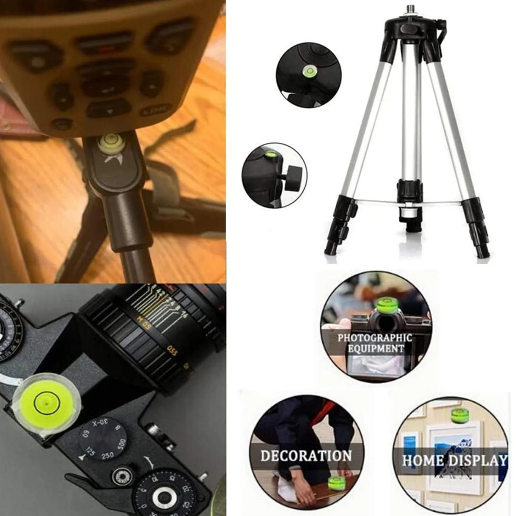 Nuovo Set di 200 Mini Livelle a Bolla Circolari 10X6mm per Livellamento di Treppiedi e Telescopi