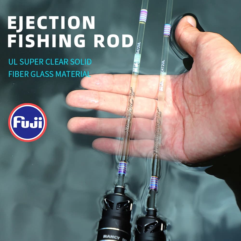 Fishingfans trota Rod Mini Player 1.4m UL Rod attrezzatura da pesca in fibra di vetro punta solida guida FUJI canne da pesca ultraleggere