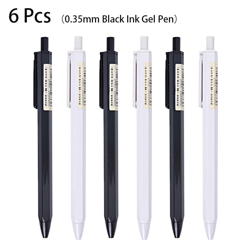 M & G 6 pz 0.35mm penna Gel inchiostro nero torna a materiale scolastico cancelleria cancelleria scuola forniture per ufficio segno penna