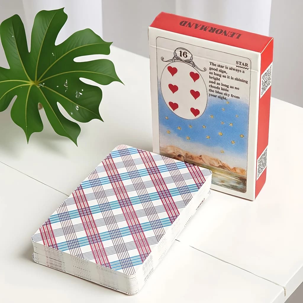 Mazzo di Mlle Lenormand 36 carte Conservazione di fortuna esoterica stampata su cartoncino bifacciale 350GSM - 9*6 cm