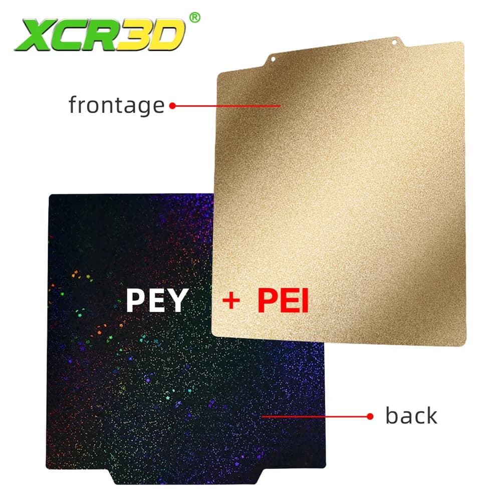 XCR3D 180/220/235/257/310mm Double Side PEY + PEI Spring Steel Sheet Magnetic pey Smooth Build Plate bed heated 3D Printer Parts