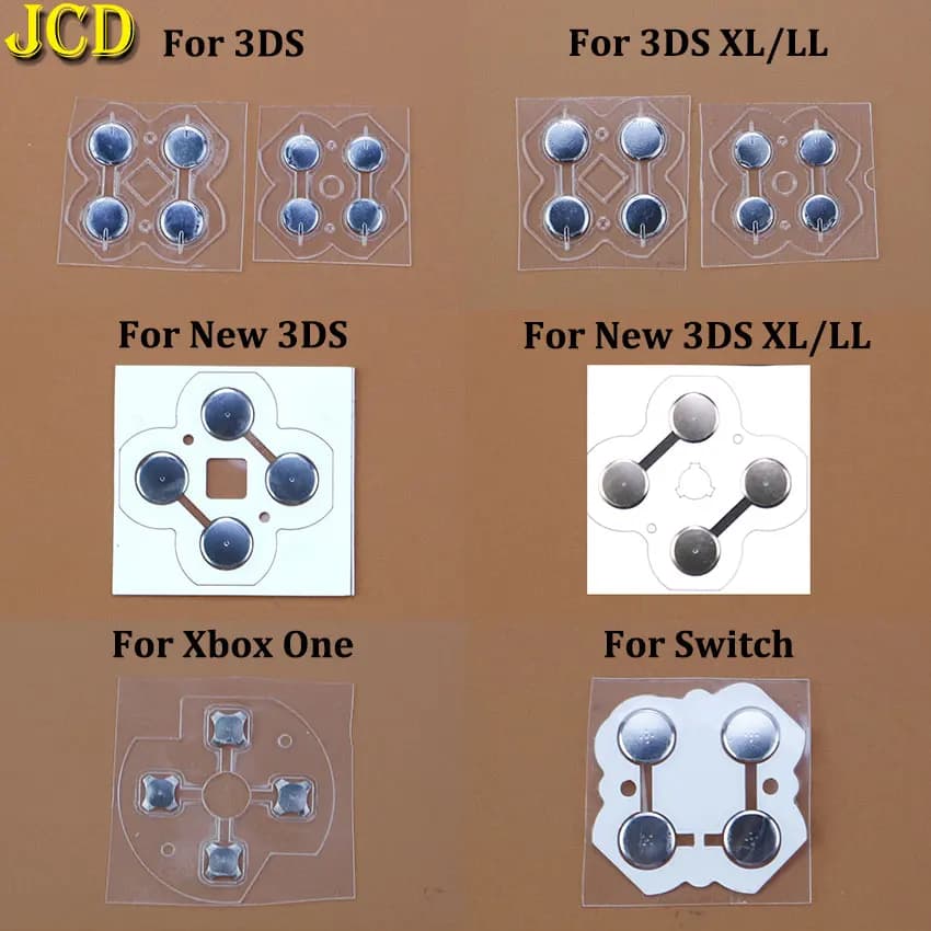 JCD Per Xbox One/Serie SX Per Switch NS Controller D Pad Pulsante Cupola di Metallo Pellicola Conduttiva Per 3DS XL LL Nuovo 3DS 3DSXL 3DSLL