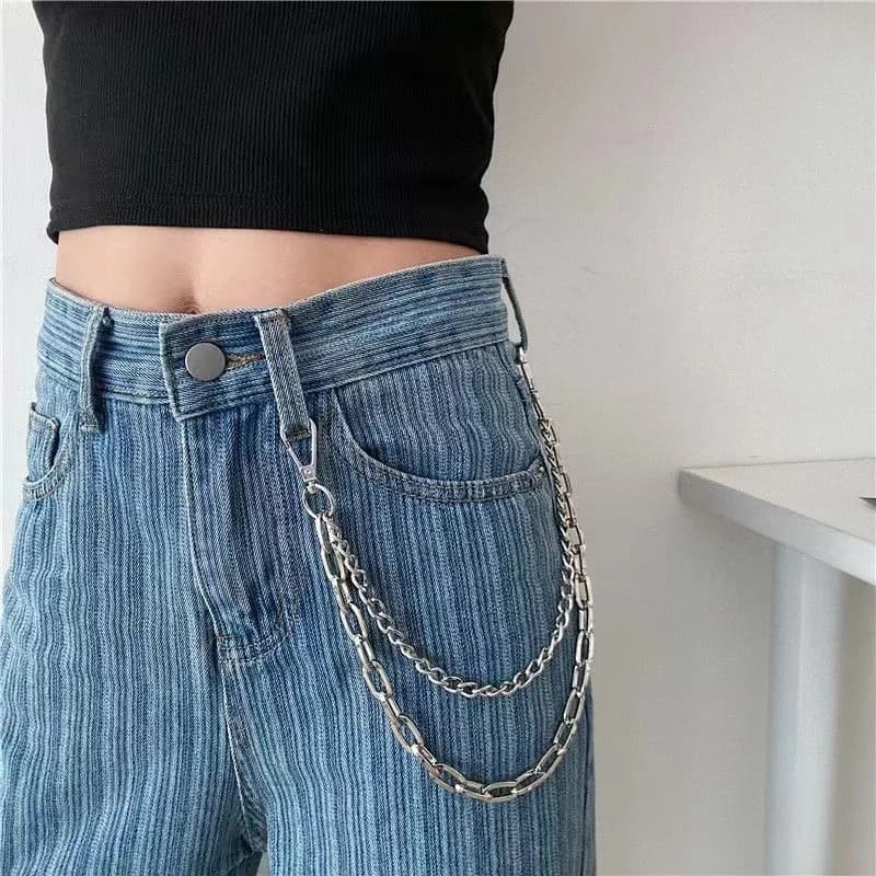 Catena per pantaloni in metallo per pantaloni jeans Punk Portafoglio da uomo Catena per cintura Gioielli di moda per uomo Donna Gingillo