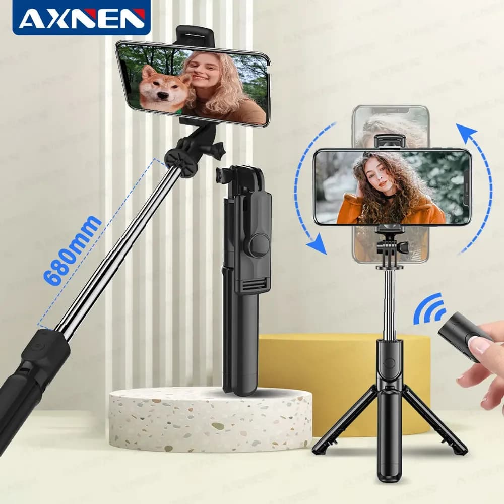 AXNEN S03 Bluetooth Wireless Selfie Stick Mini Tripod Extendable Monopod Remote Shutter for iPhone Samsung Xiaomi Phone Holder