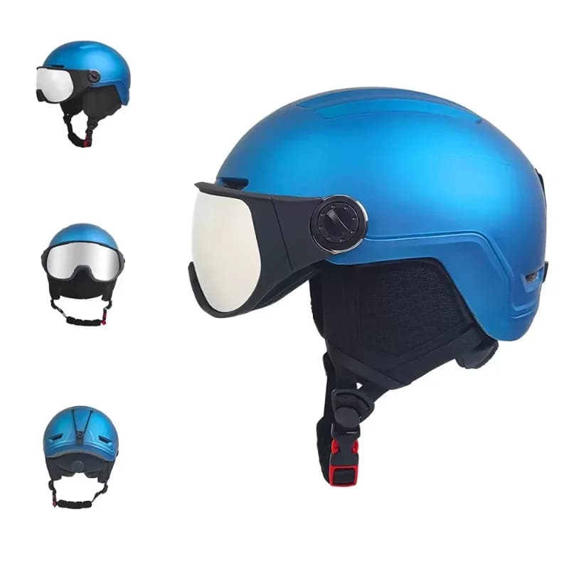 Nuovo casco da sci snowboard traspirante sport invernali berretto da neve unisex, occhiali da sci rimovibili