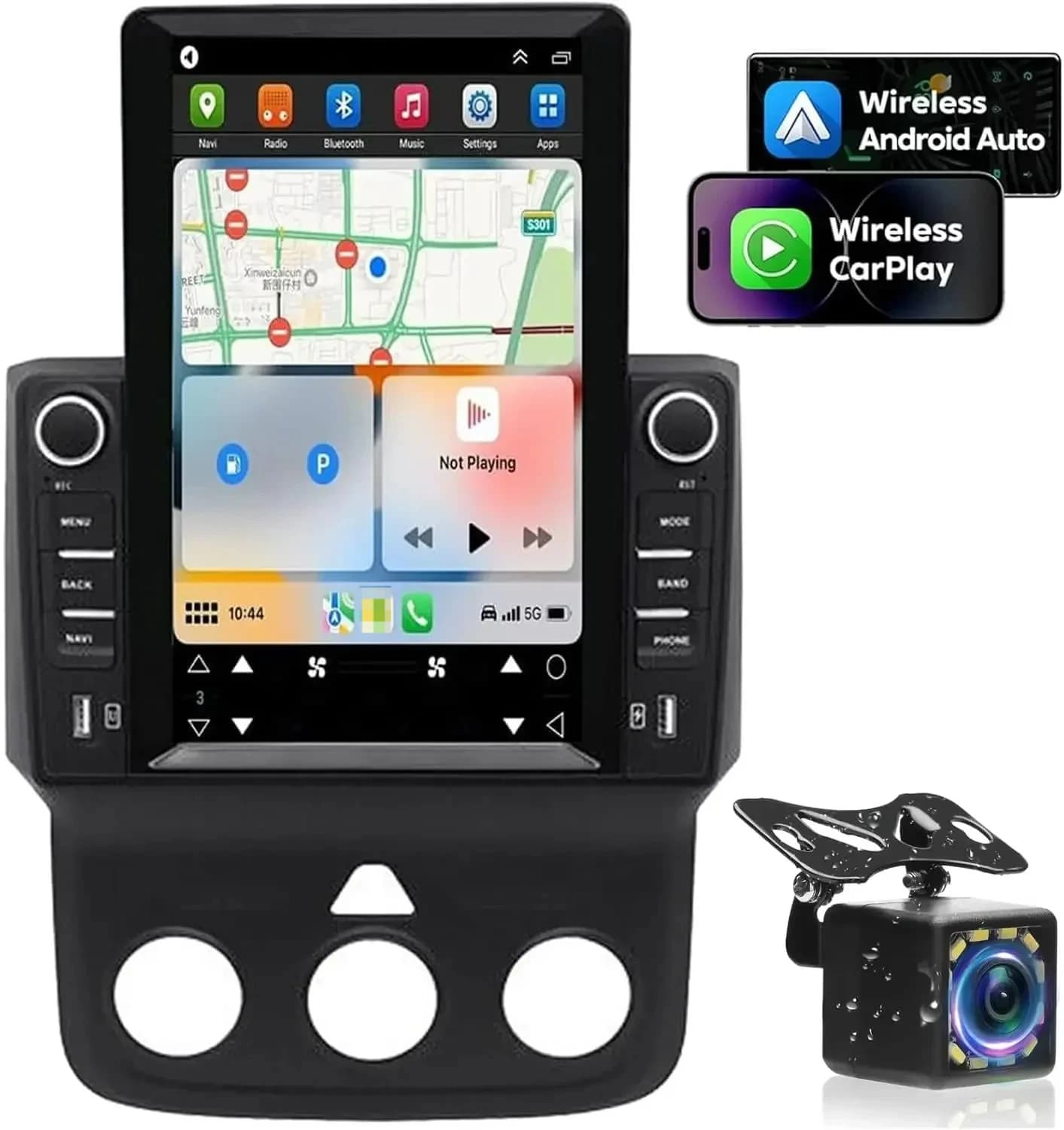Autoradio per Carplay Android Auto per Dodge per Ram 1500 2500 3500 4500 5500 2013-2019 Ricevitore radio da 9,7 "Camera di backup WiFi