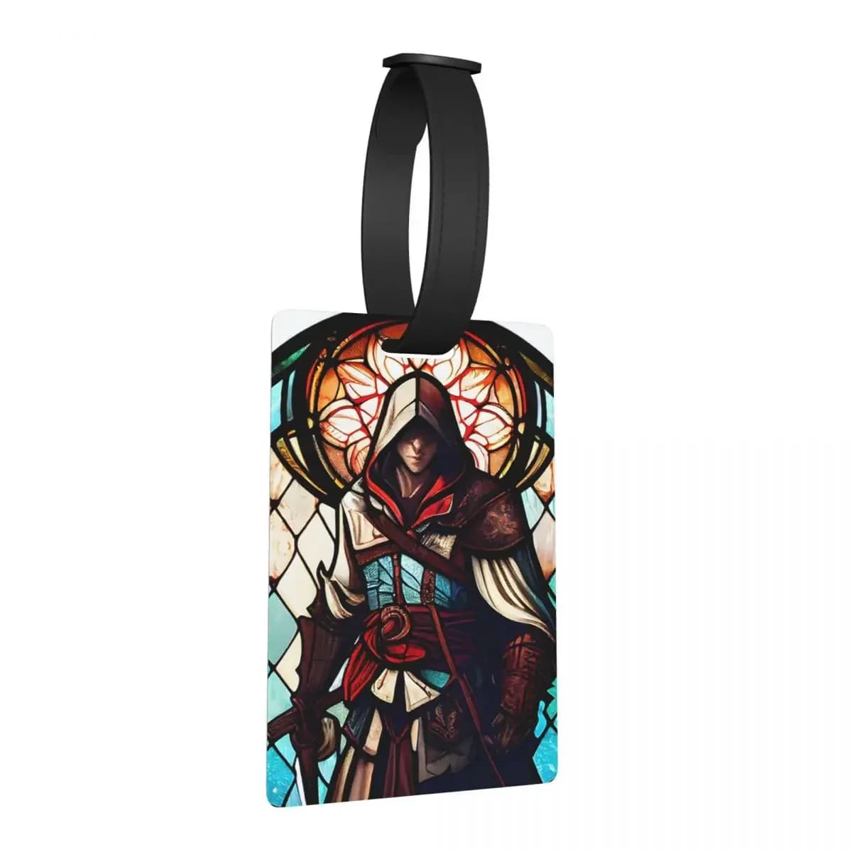 Assassin's Creed Gioco Serie di vetri colorati Etichette per bagagli Accessori per valigie Etichetta per imbarco per bagagli Porta etichette ID Nome Indirizzo