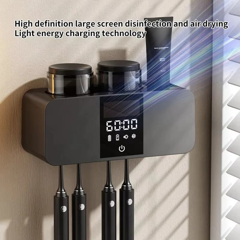UV Electric Toothbrush Sterilizer Wall Mounted Wireless Rechargeable Toothbrush Drying Sterilization Holder Dryer