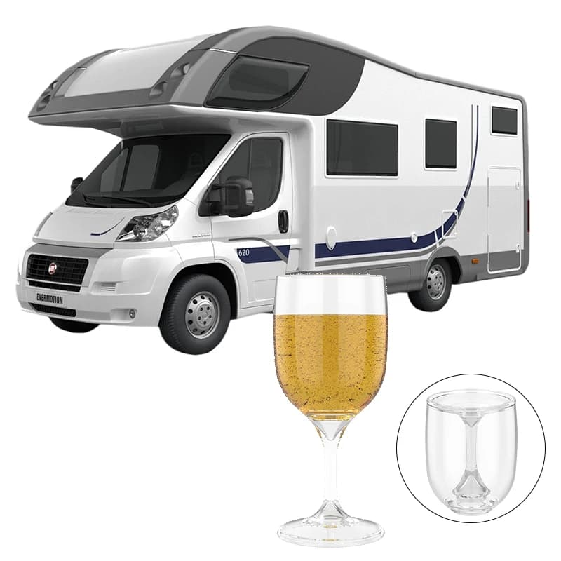 Calice per bicchiere da vino portatile per camper, pieghevole, infrangibile, per cocktail, champagne, bicchiere da vino, tazza per bevande, caravan, camper, picnic all'aperto