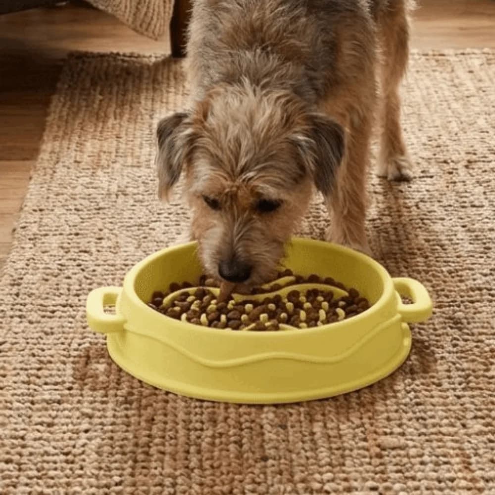 Ciotola in Silicone per Cani Anti-Ribaltamento e Anti-Soffocamento con Ventosa e Doppie Maniglie, Ciotola per Alimenti Lenta per l'Alimentazione degli Animali Domestici